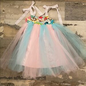 Moo Boo’s size 3T tutu dress with grosgrain ribbon shoulder ties